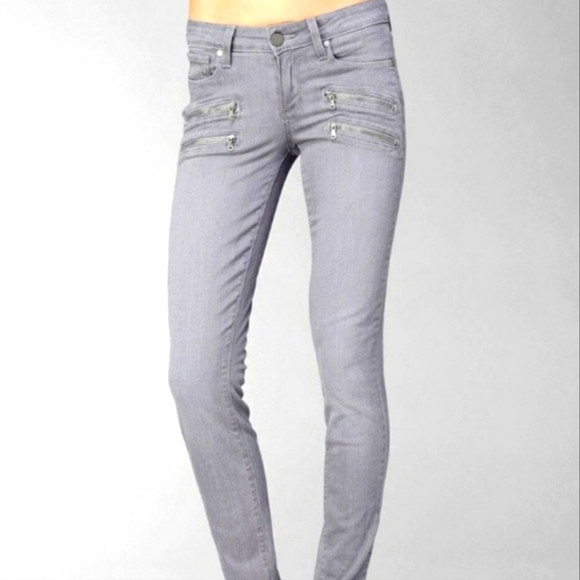 PAIGE Denim - PAIGE EDGEMONT Denim Jeans Ankle Gray skinny Pants Moto Size 24 Small Sz 0 Punk